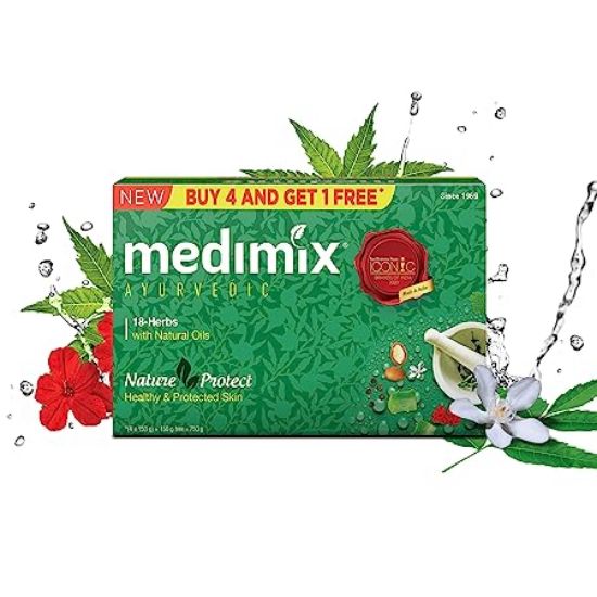 Picture of Medimix Ayurvedic 18-Herbs Classic Soap 150gm (Buy 4 Get 1 Free)