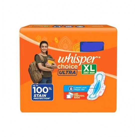 Picture of Whisper Choice Ultra Sanitary Napkin with Wings (XL) 6 pads