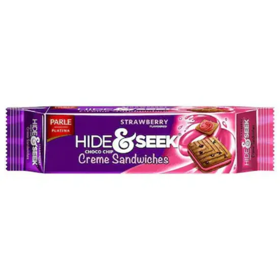 Picture of Parle Hide & Seek Choco Chip Strawberry Creme Sandwich Cookies 100 gm