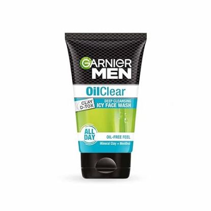 Picture of Garnier Men Oil Clear Deep Cleansing Clay D-Tox Icy Face Wash 100gm