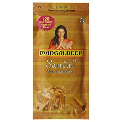 Picture of Mangaldeep Sandal Ziplock Puja Agarbatti 120 Sticks