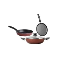 Picture of Fackelmann Royale Induction Bottom Non-Stick Coated Cookware Set (Aluminium, 3 - Piece)