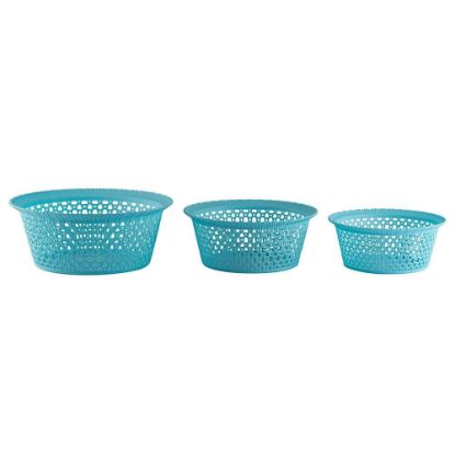 Picture of Polyset Dezire Plastic Multicolor Round Basket Set Of 3Pcs 