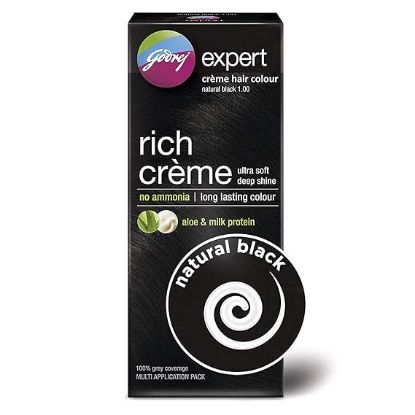 Picture of Godrej Rich Creme Natural-Black 1.00 Expert Creme Hair Colour 100ml