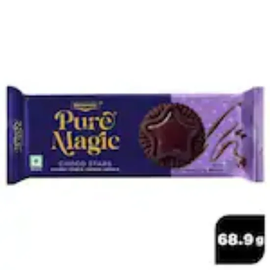 Picture of Britannia Pure Magic Choco Stars Chunky Choco Topped Cookie 68.9 gm