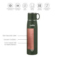 Picture of Cello Duro Tuff Steel  Duro Cup Style Flask, Vacusteel Water Bottle 1000ml Multicolor