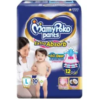 Picture of MamyPoko Pants Extra Absorb Baby Diapers (L) 10 Count ( 9-14 kg)