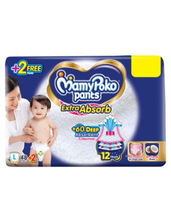 Picture of MamyPoko Extra Absorb Pants Style Diapers Large - 48 Pieces