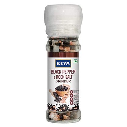 Picture of Keya Black Pepper & Rock Salt Grinder 80g