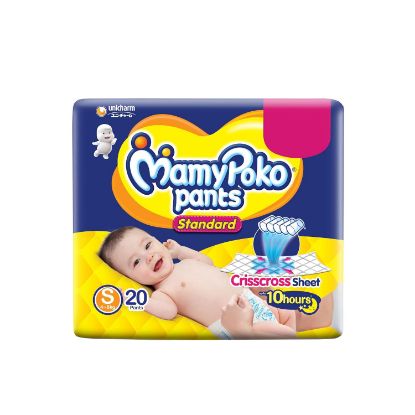 Picture of MamyPoko Pants Standard Baby Diapers Small (S) 20 Count 4-8kg