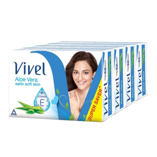 Picture of Vivel Aloe Vera Satin Soft Skin Soap 100gm (Buy 4 Get 1 Free)