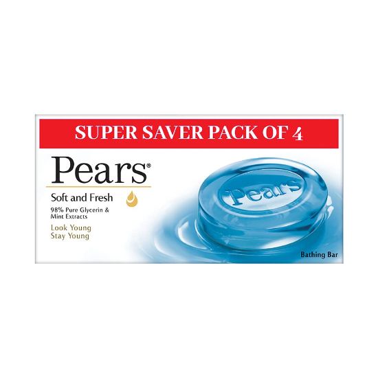 Picture of Pears Soft & Fresh Soap With Mint Extracts 125gm (Pack of 4)