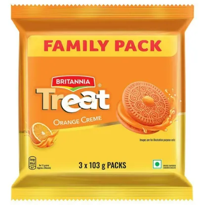 Picture of Britannia Treat Orange Cream Biscuit 309 g