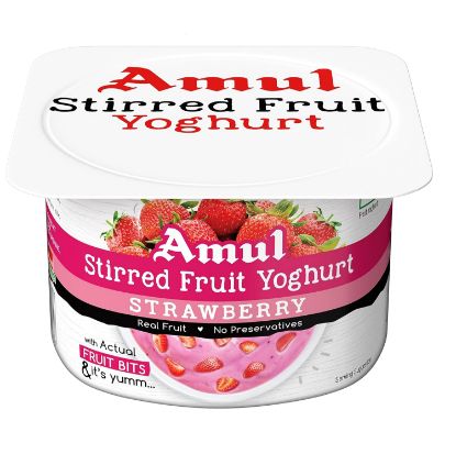 Picture of Amul Stirred Fruit Yoghurt Strawberry, 100g