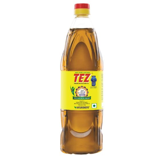 Picture of Tez Premium Mustard Oil PT3 Pure Kachchi Ghani Sarson Oil 1Ltr 