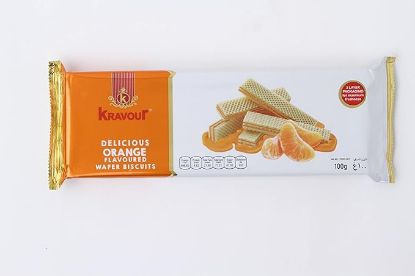 Picture of Kravour Delicious Orange Flavoured Wafer biscuits 100gm