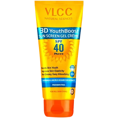 Picture of VLCC 3D Youth Boost SPF40 PA+++ Non-Greasy & Zero White Cast Sunscreen Gel Cream 100gm-125gm Extra